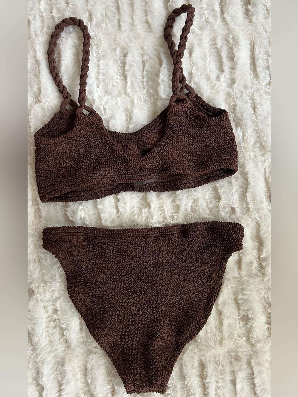 Hunza G Phoebe Bikini in Metallic Chocolate - Picture 6 of 9